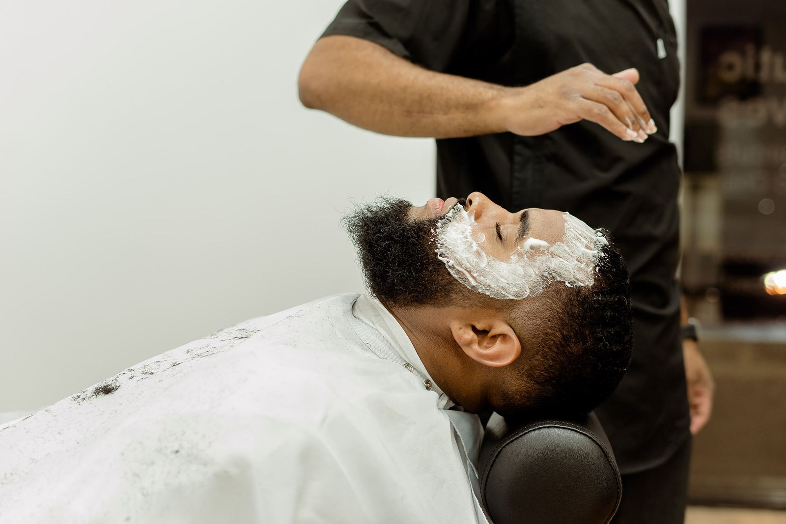 Beard service in progress at Premium Fade League
